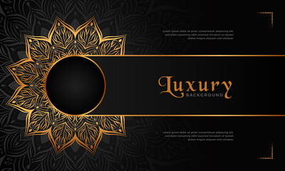Luxury mandala background with floral ornament pattern. Hand drawn gold mandala design. Vector mandala template for decoration invitation, cards, wedding, logos, cover, brochure, flyer, banner.