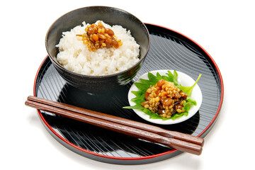 醤油の実と御飯