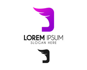 Wing letter J logo design. Modern logo suitable for creative vector element or template