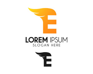 Wing letter E logo design. Modern logo suitable for creative vector element or template