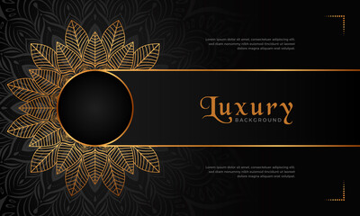 Luxury mandala background with floral ornament pattern. Hand drawn gold mandala design. Vector mandala template for decoration invitation, cards, wedding, logos, cover, brochure, flyer, banner.