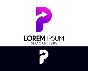 Arrow letter P logo design. Modern logo suitable for creative vector element or template