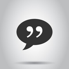 Speak chat icon in flat style. Speech bubble vector illustration on white isolated background. Team discussion business concept.