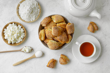 cookies with cottage cheese on a plate
