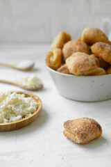 cookies with cottage cheese on a plate