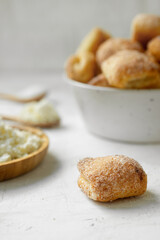 cookies with cottage cheese on a plate