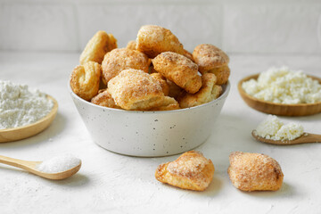 cookies with cottage cheese on a plate