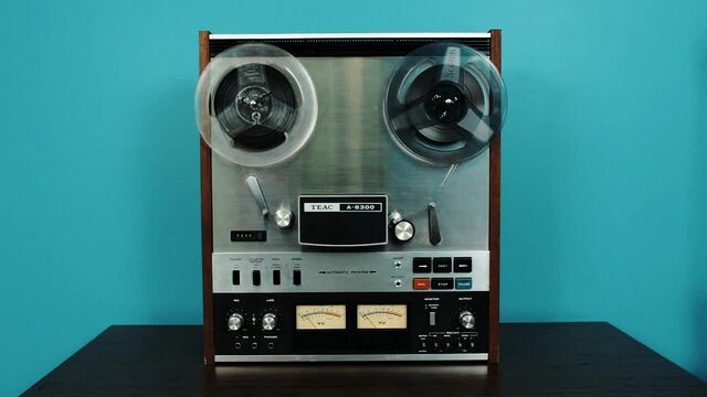 Teac A6300 Reel To Reel Player/Recorder in Play Mode.