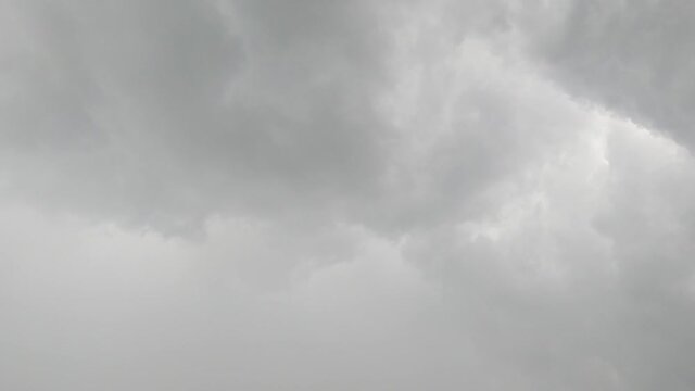 Heavy stormy & bad weather or hurricane in rainy season concept of clouds & puffy fluffy cumulus cloudscape in tropical summer sunlight with Rain Waterdrops falling on camera, 4k uhd b-roll TimeLapse