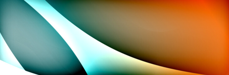 Fluid gradient neon color waves, vector abstract background