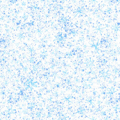 Hand Drawn blue Snowflakes Christmas Seamless Patt