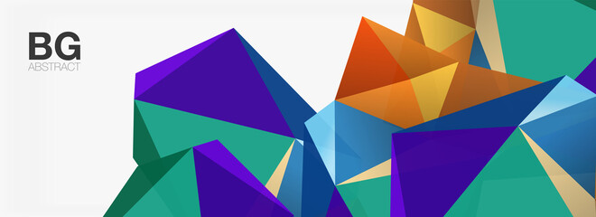 Fototapeta premium 3d mosaic abstract backgrounds, low poly shape geometric design