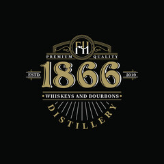 Vintage old style logo icon template