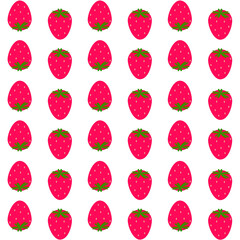 Strawberry valentine in red repeat pattern and seamless vector