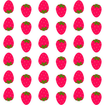 Strawberry Valentine In Red Repeat Pattern And Seamless Vector