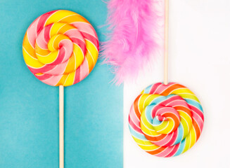 colorful lollipop isolated on white background