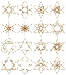 set of six-pointed stars