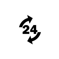 24 hours icon isolated on white background