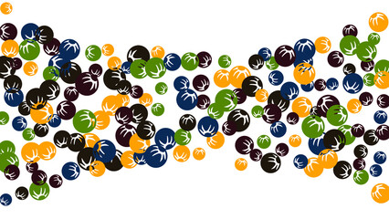 Cute Floral Pattern with Simple Stylized Berries for Greeting Card or Poster. Naive Daisy Berries in Primitive Style. Vector Background for Spring or Summer Design.
