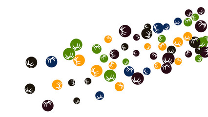 Cute Floral Pattern with Simple Stylized Berries for Greeting Card or Poster. Naive Daisy Berries in Primitive Style. Vector Background for Spring or Summer Design.
