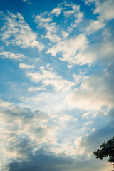 Amazing sunset clouds with blue sky