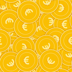 European Union Euro coins seamless pattern. Valuab