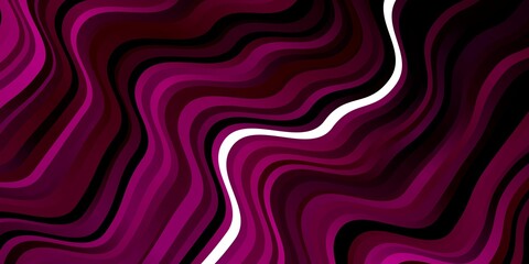 Dark Pink vector background with bent lines.