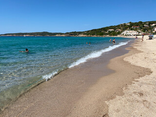 Corsica France paradise beach with turquoise water