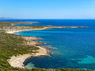 Corsica France paradise beach with turquoise water