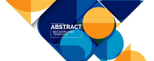 Obraz premium Simple circles and triangles abstract background. Vector illustration for covers, banners, flyers and posters and other designs