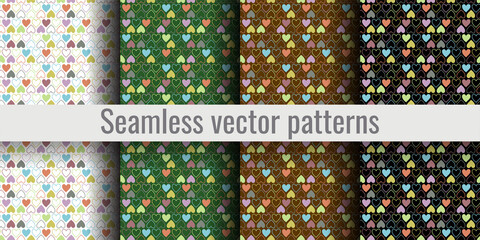 Hearts vector seamless pattern for shirt, underwear, bedding, blanket or pillow. Outline sketch background. Doodle textile. Wedding. Fashion design for Valentines day