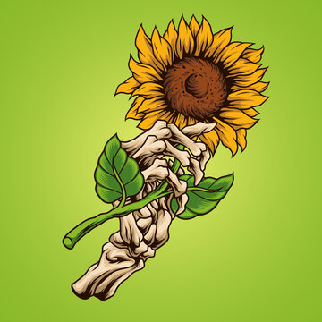 Sunflower Skull