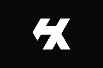 Fototapeta premium HK logo letter design on luxury background. KH logo monogram initials letter concept. HK icon logo design. KH elegant and Professional letter icon design on black background. K H HK KH