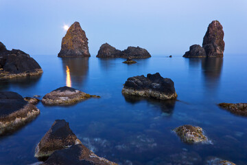 Fototapeta na wymiar Rocks and sea in Sicily