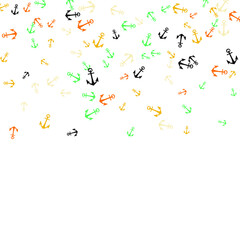 Pretty summer background with anchors. Anchor In Cartoon Free Style. Pattern Art Illustration Vector