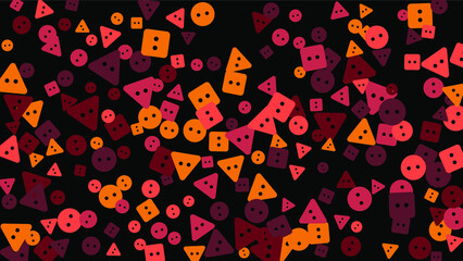 Festive Background with Colorful buttons. Trendy Pattern for Postcard, Print, Banner or Poster. Vector
