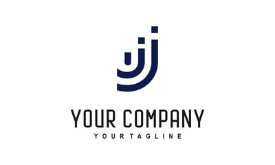 Fototapeta premium UJ or UJJ iinitial logo for business