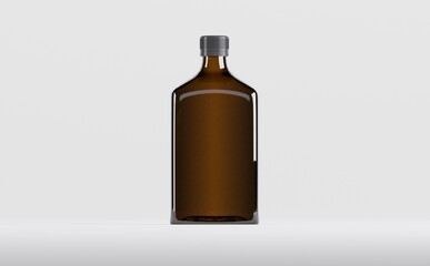 Pharmaceutical Alcohol Bottle Mockup 3D Illustration