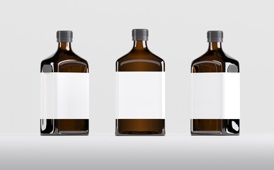 Pharmaceutical Alcohol Bottle Mockup 3D Illustration