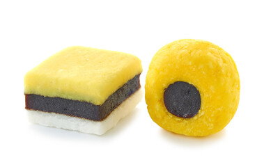 two yellow candies with licorice