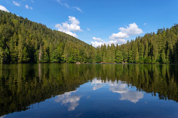 Fototapeta na wymiar A beautiful mountain lake. Synevyr. Ukraine. The Carpathians.