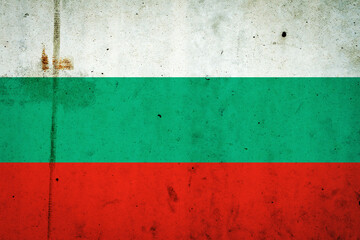 Bulgaria flag on a concrete wall. Flags.