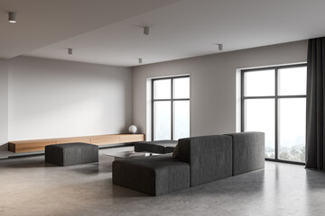 White living room corner with sofa