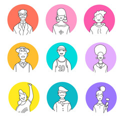 Collezione di avatar maschili e femminili