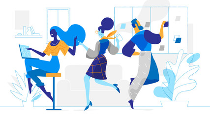 Un team di giovani startupper lavora insieme in ufficio sulla strategia del progetto.