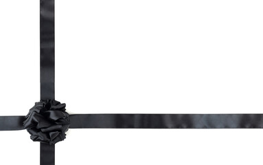 Black ribbon frame isolated on white