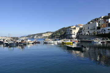 Fototapeta na wymiar The small port of the town of Massa Lubrense, Italy