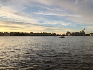 Fototapeta premium sunset over the river