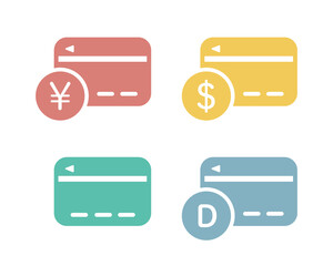 クレジットカードのアイコンセット／支払い／デビットカード／お金／金融／ビジネス／ショッピング／買い物