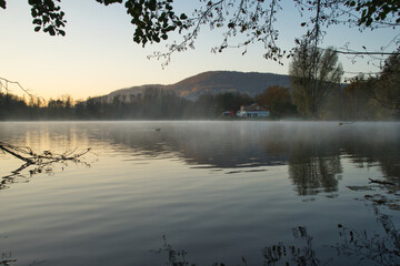 Fototapeta premium sunrise over lake